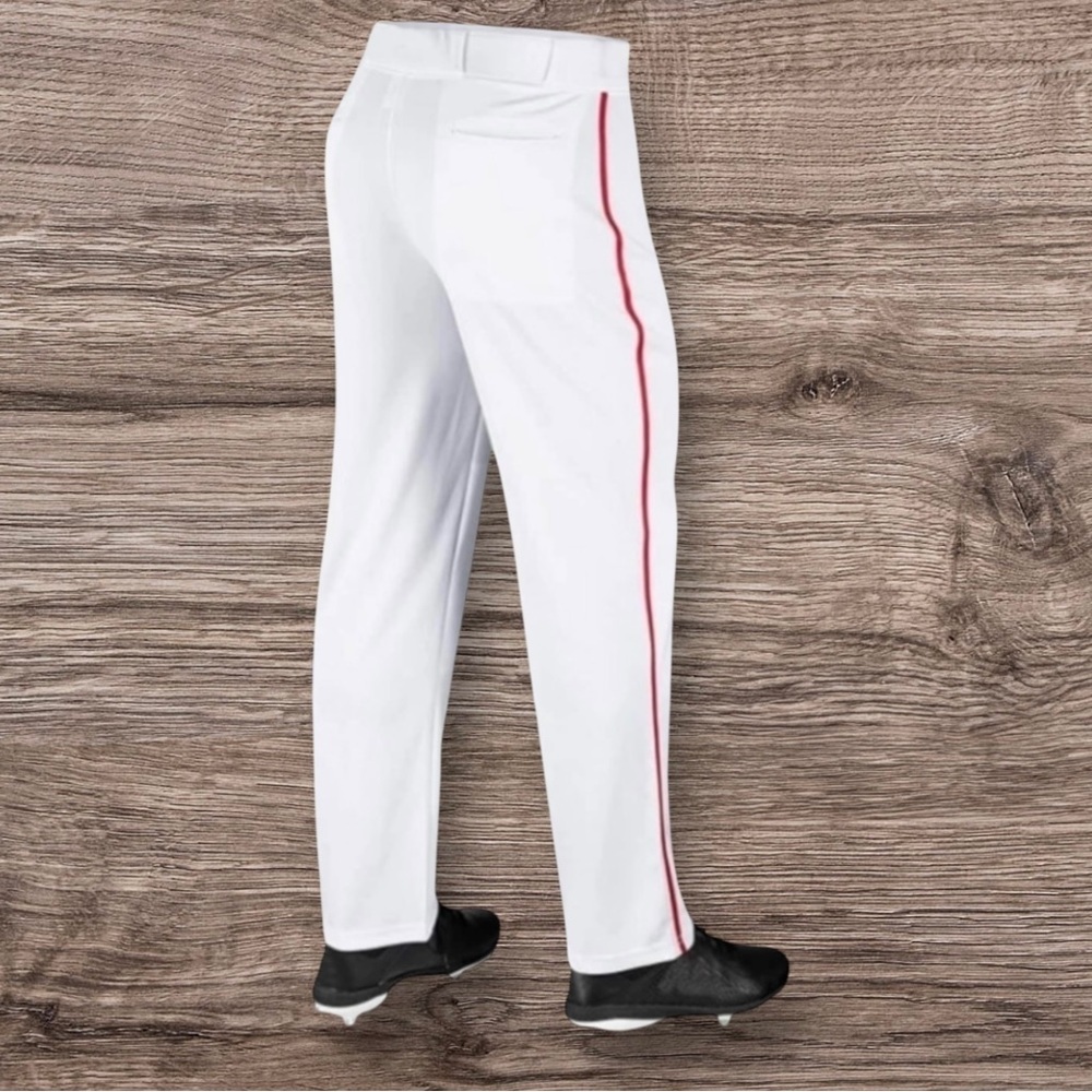 CHAMPRO MVP Open Bottom Baseball Pants White Red Braid ~ Size L ~ NWT - Picture 2 of 5